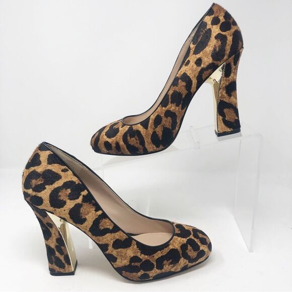 KARL LAGERFELD | Clari5 Leopard Animal Print Block Heel Pumps Women’s Size 8 - Picture 1 of 10